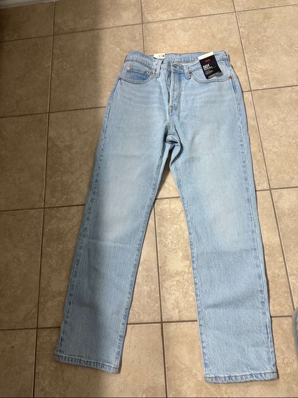 Levi's light blue button-fly 501 original jeans - Picture 4 of 4